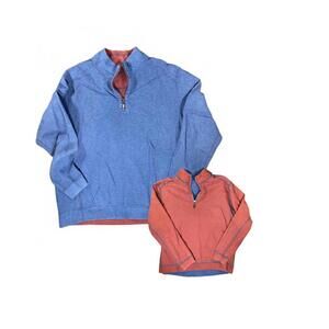 Tommy Bahama Men's Reversible Blue Quarter-Zip Sweater - Size XL